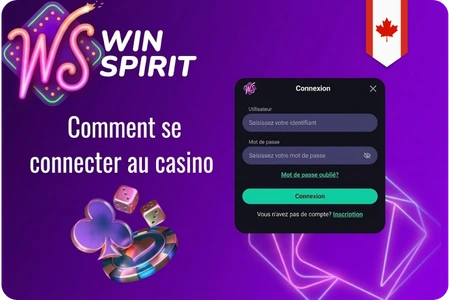 Le portail de connexion du casino WinSpirit s'authentifie