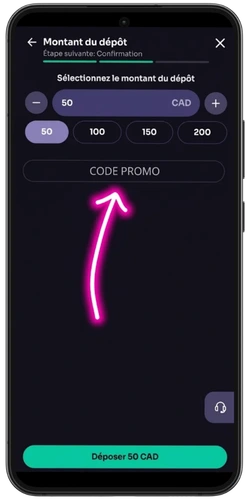 Entrez le code promotionnel WinSpirit