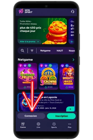 Inscrivez-vous au casino WinSpirit